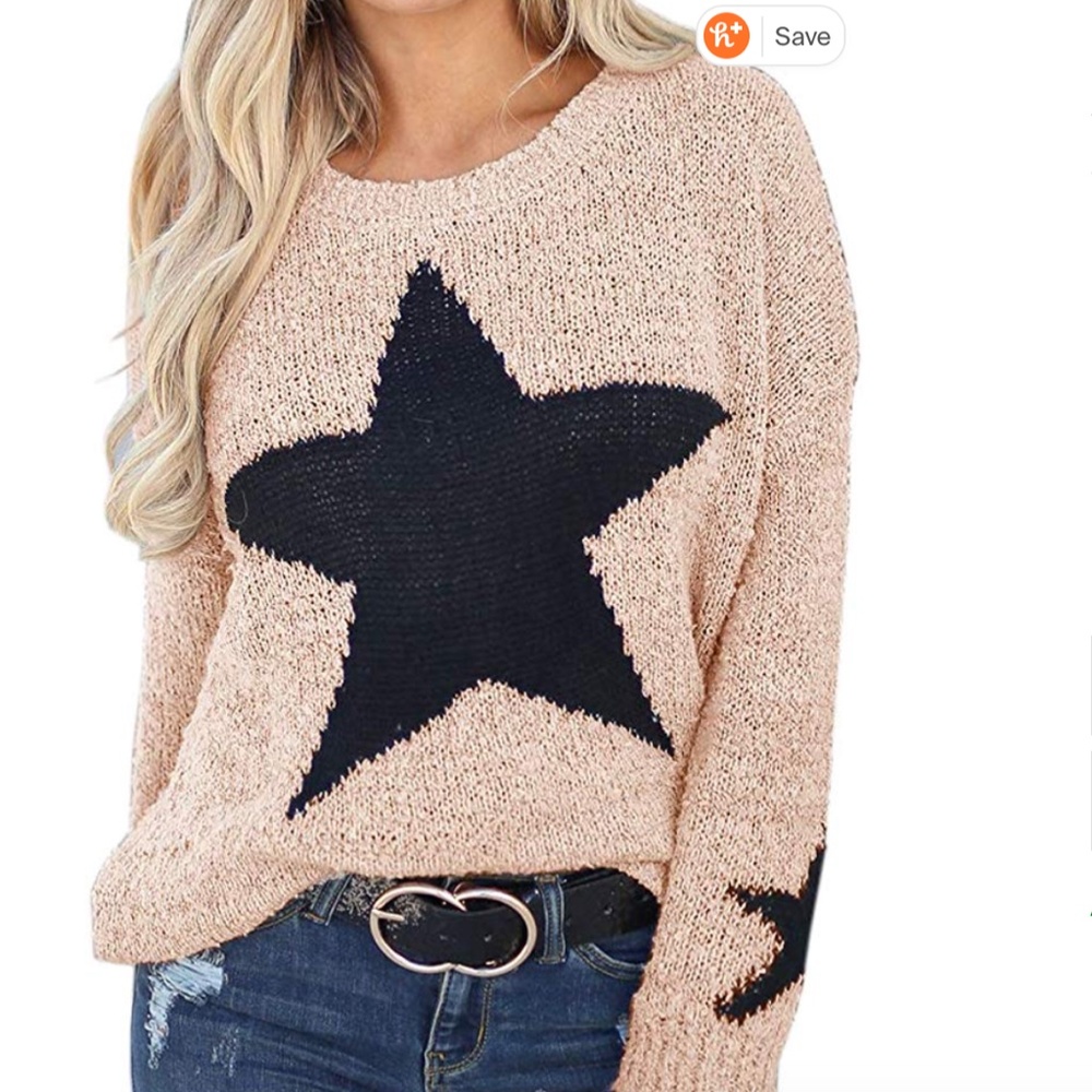 Imply Bela Sweater Star Graphic Oversized - Large